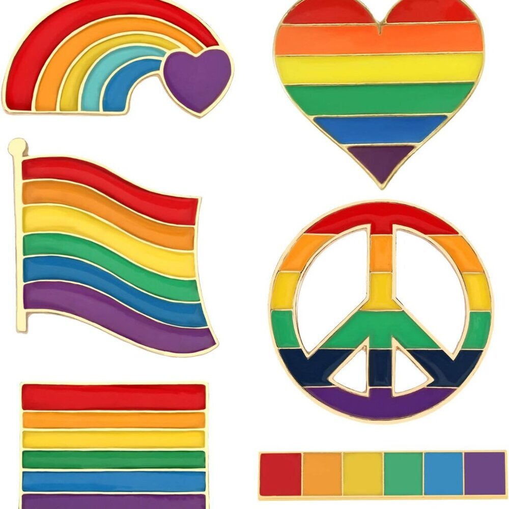 Pride Gay Rainbow Flag Lapel Pins Enamel LGBT Lapel Pins Rainbow Brooch Decorati